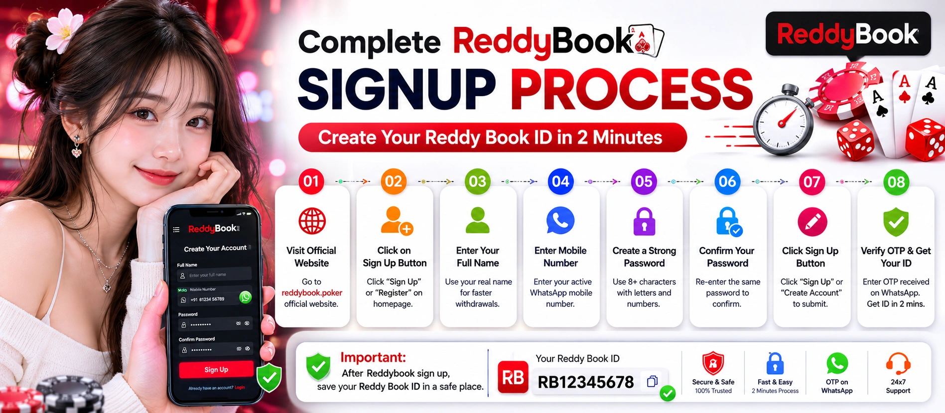 Reddybook Signup Process