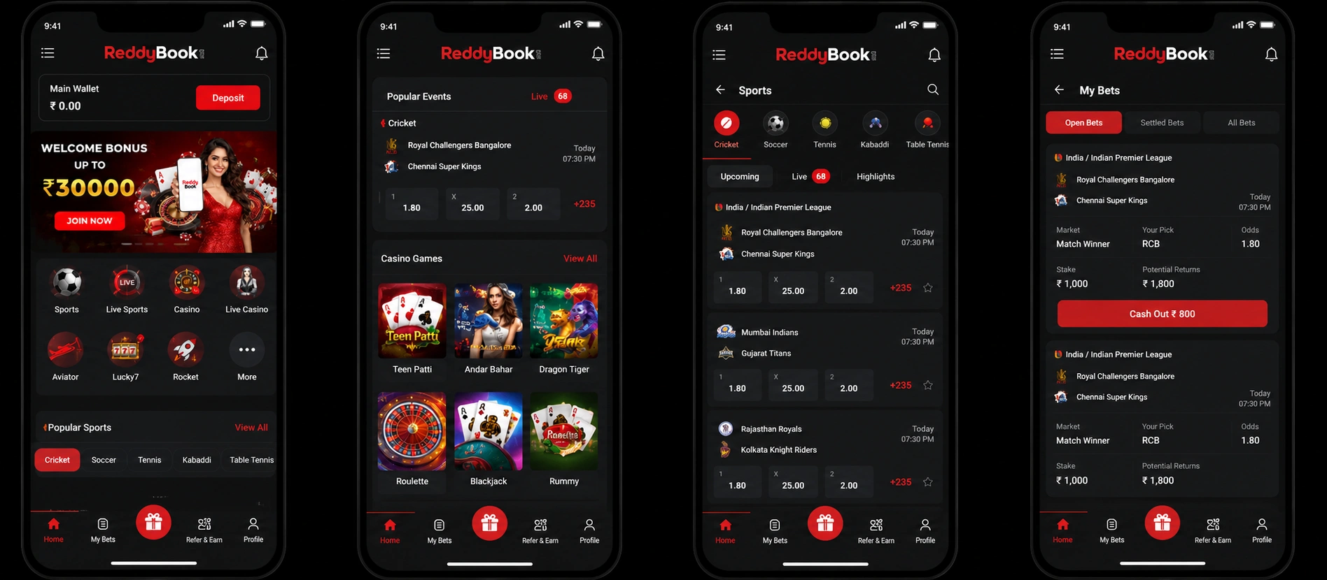 Reddybook Mobile Login Screenshot