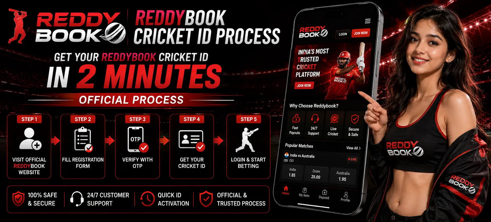 Reddybook Cricket ID Creation Process